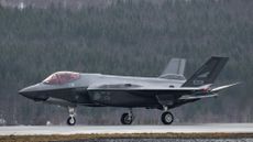 A US-made F-35 fighter aircraft of the Royal Norwegian Air Force lands at Evenes Airbase, near Narvik on March 11, 2026, as NATO conducts its Cold Response military exercise.