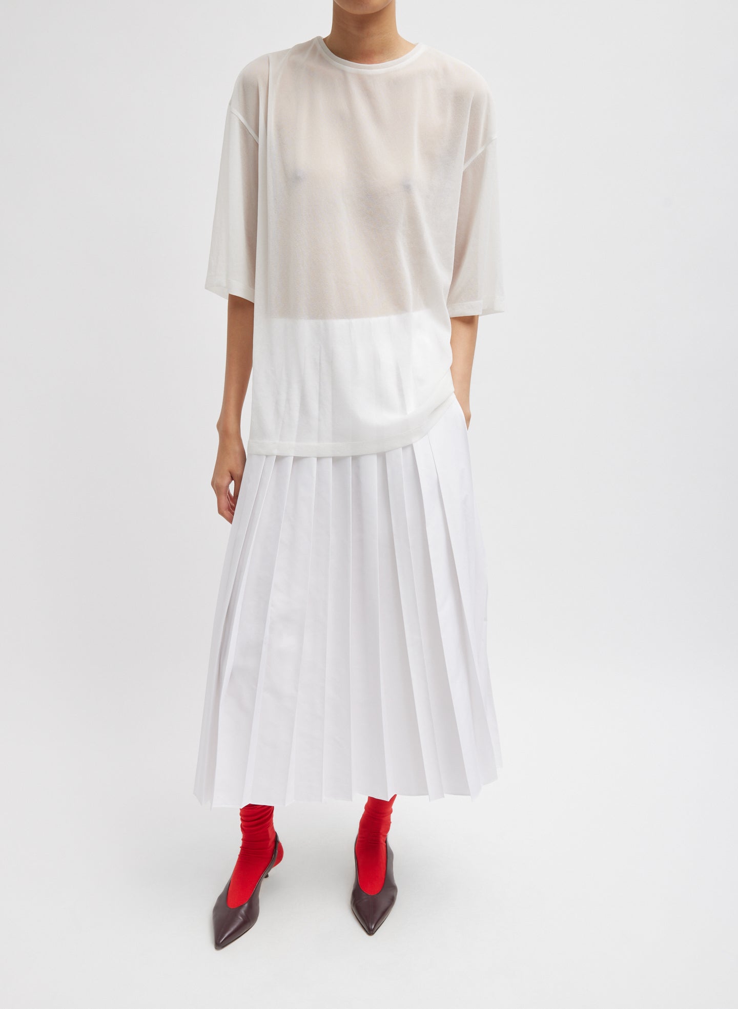 Sheer Gauze Easy T-Shirt - White / Xxs / T000ga7741