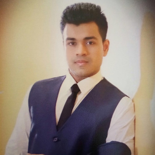 Cosmetic chemist Anay Kacharia poses in a suit vest.