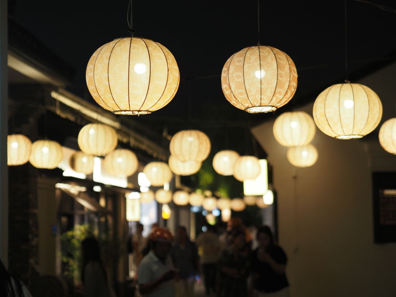OM System PEN sample gallery: Lanterns at night in a water town in China