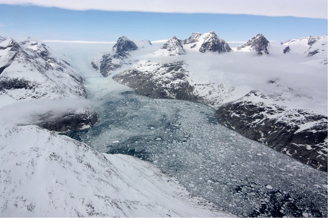 a glacier in southern Greenland.