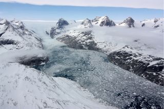 a glacier in southern Greenland.
