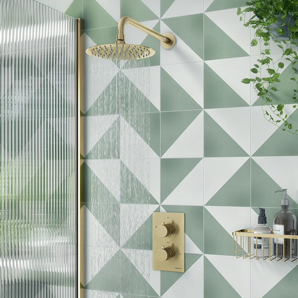 Stonehouse Studio Pinnacle Olive Geometric Patterned Tiles