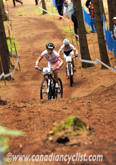 Andrea Waldis and Rebecca Henderson hit the climb