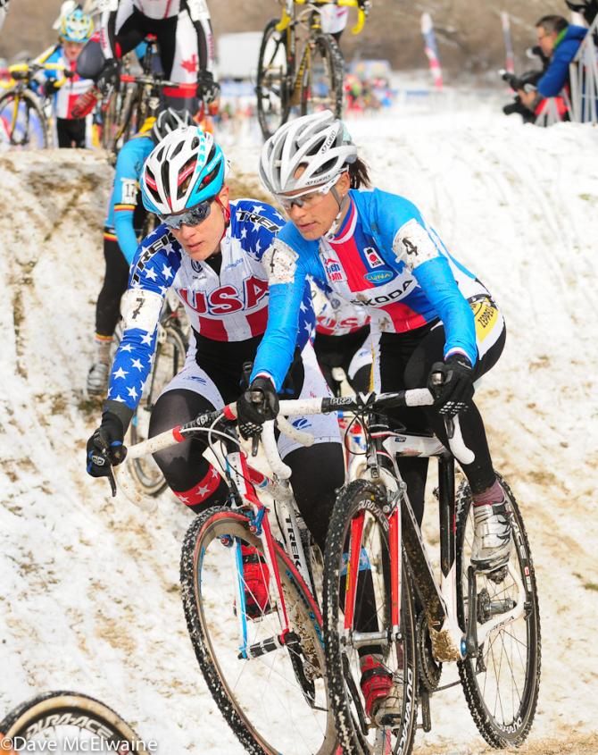Katie Compton (USA) and Katerina Nash (CZE) locking horns