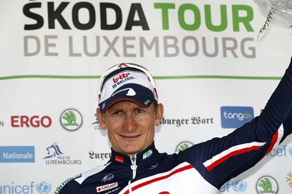 Andr&eacute; Greipel (Lotto Belisol Team) on the podium