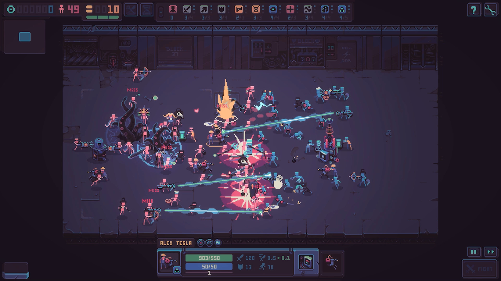 An image from autobattler tactics roguelike Despot's Game