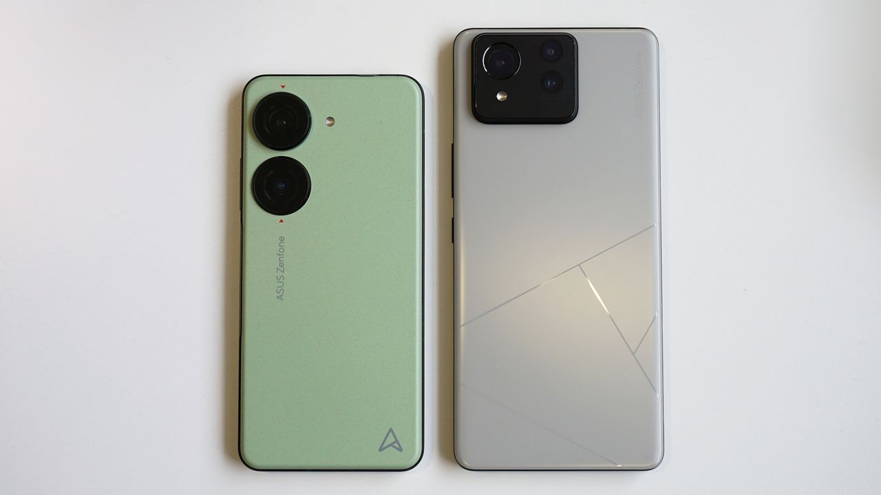 Asus Zenfone 11 Ultra review next to Asus Zenfone 10 straight