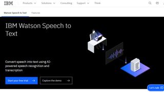 Website screenshot for IBM Watson Speech to Text