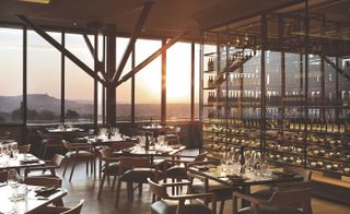 Dining area and view at the Marble Restaurant in Johannesburg, South-Africa