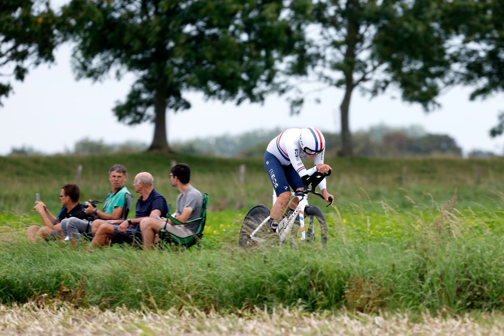 SLUIS NETHERLANDS AUGUST 24 Joshua Tarling of The United Kingdom And Team INEOS Grenadiers sprints during the 19th Renewi Tour 2023 Stage 2 a 136km individual time trial stage from Sluis to Sluis on August 24 2023 in Sluis Netherlands Photo by Bas CzerwinskiGetty Images