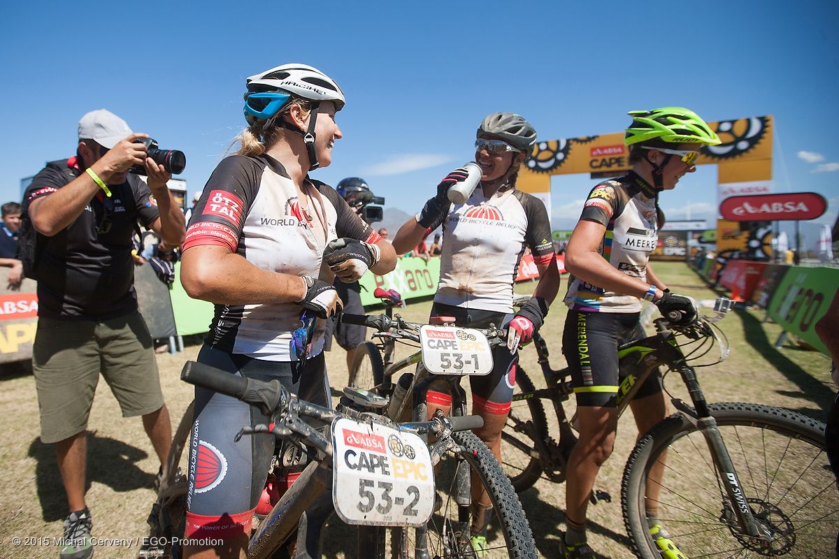 Gunn-Rita Dahle Flesj&aring; and Kathrin Stirnemann at Cape Epic