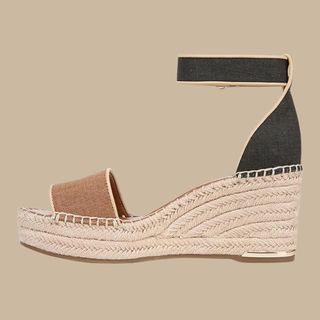 flat lay of brown, black espadrilles 