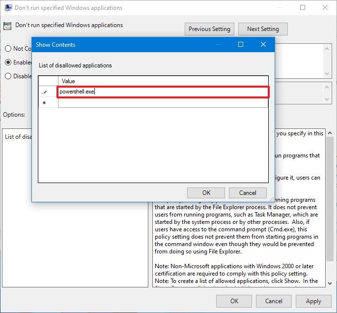 Group Policy disable PowerShell