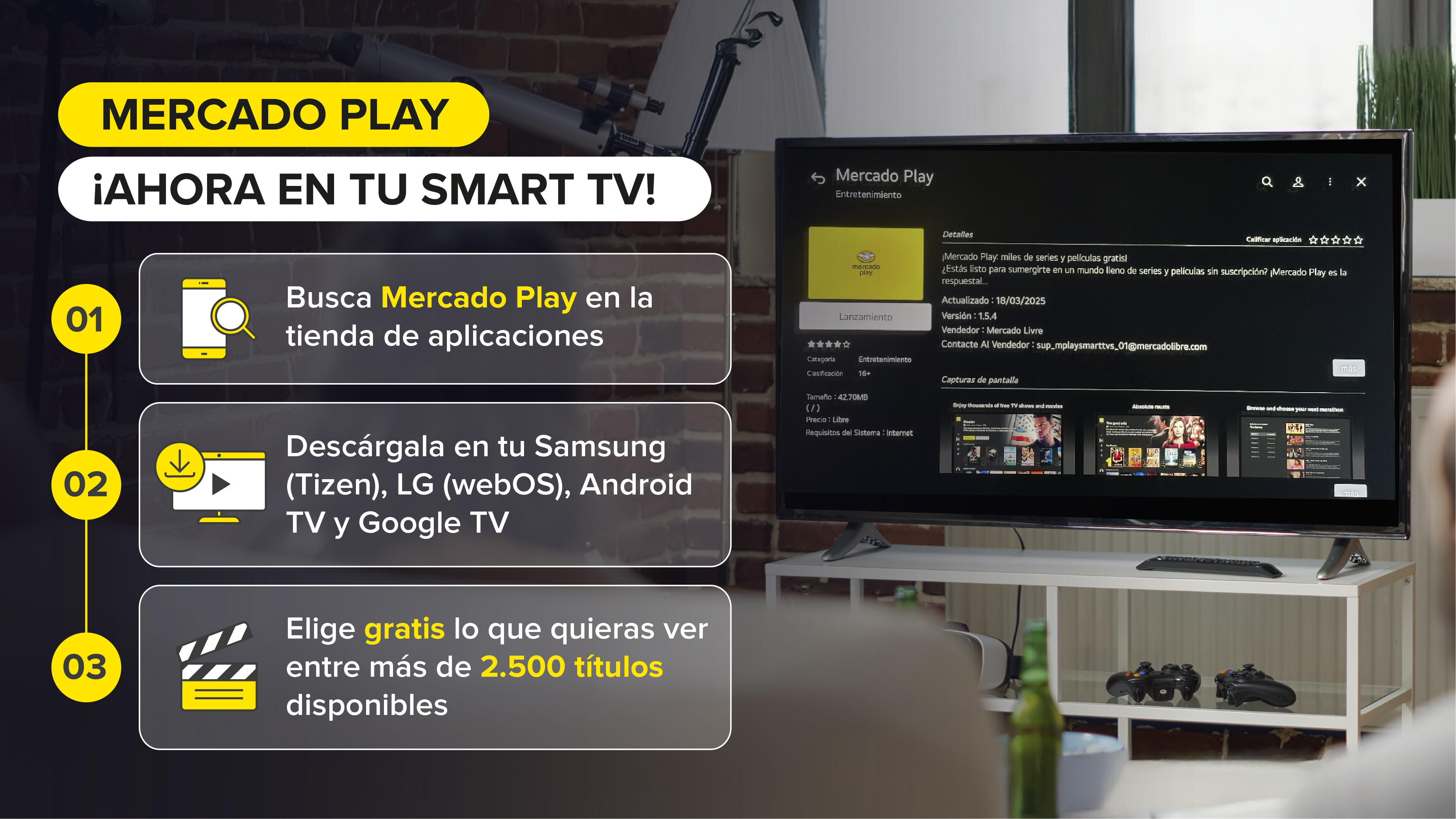 Mercado Play llega a smartTVs