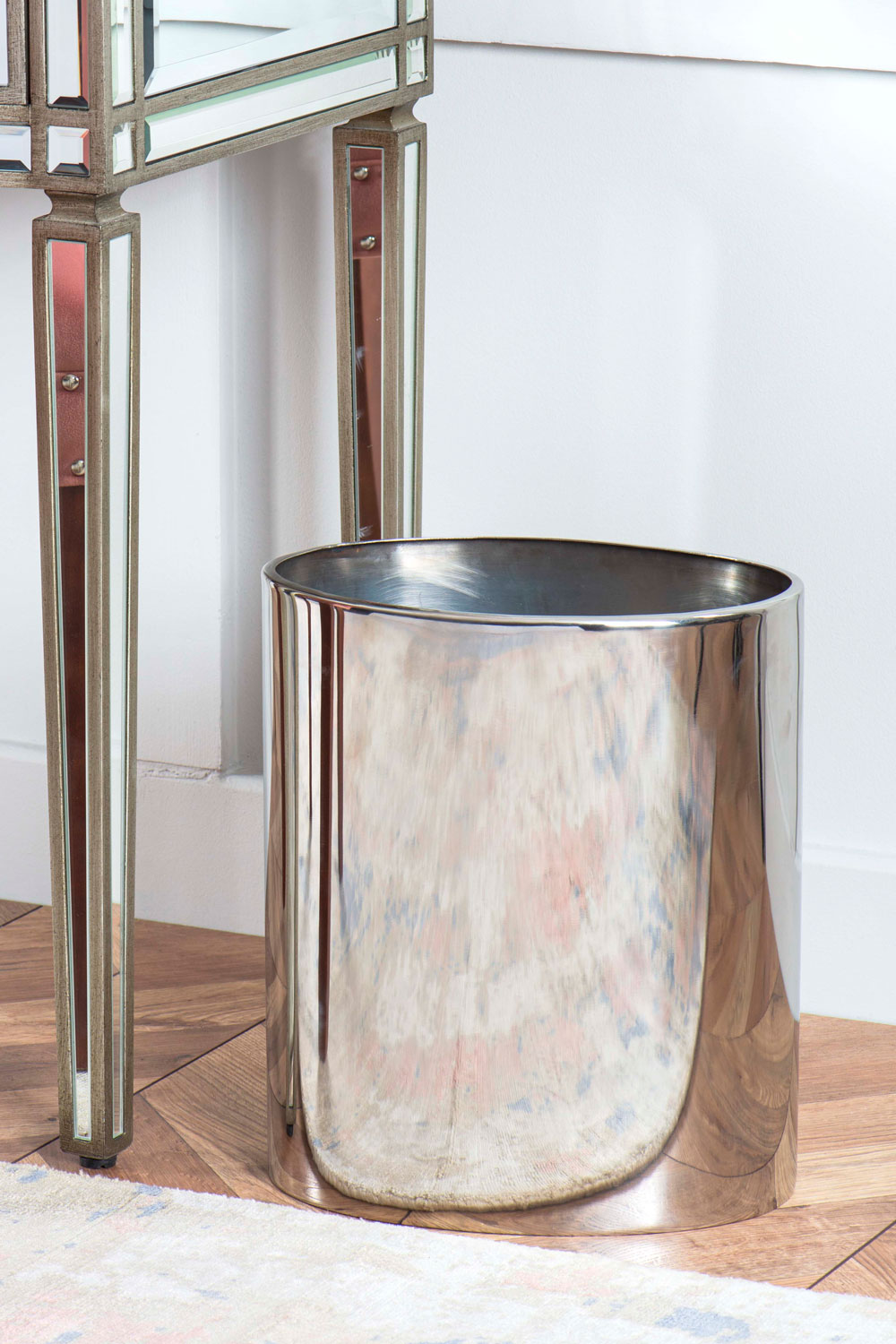 oval chrome bin