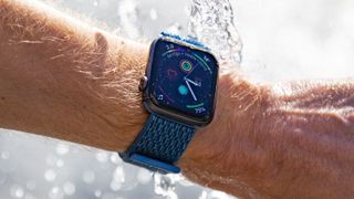 The Apple Watch 4 on someone's wrist.