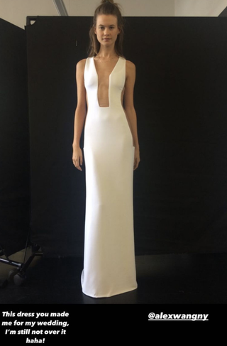 Behati Prinsloo in White Alex Wang Gown Front View