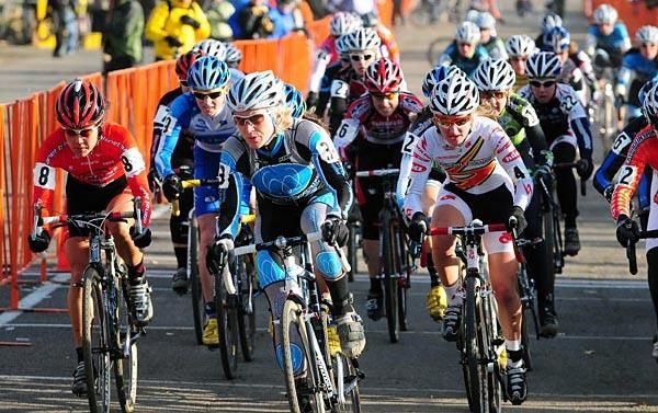 Sue Butler (MonaVie-Cannondale) gets another hole shot.