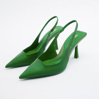 Zara Mid-Heel Slingback Shoes 