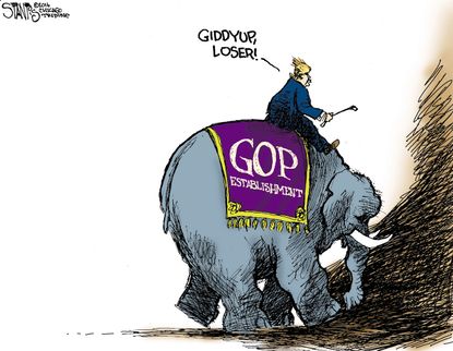 Political Cartoon U.S. trump GOP 2016