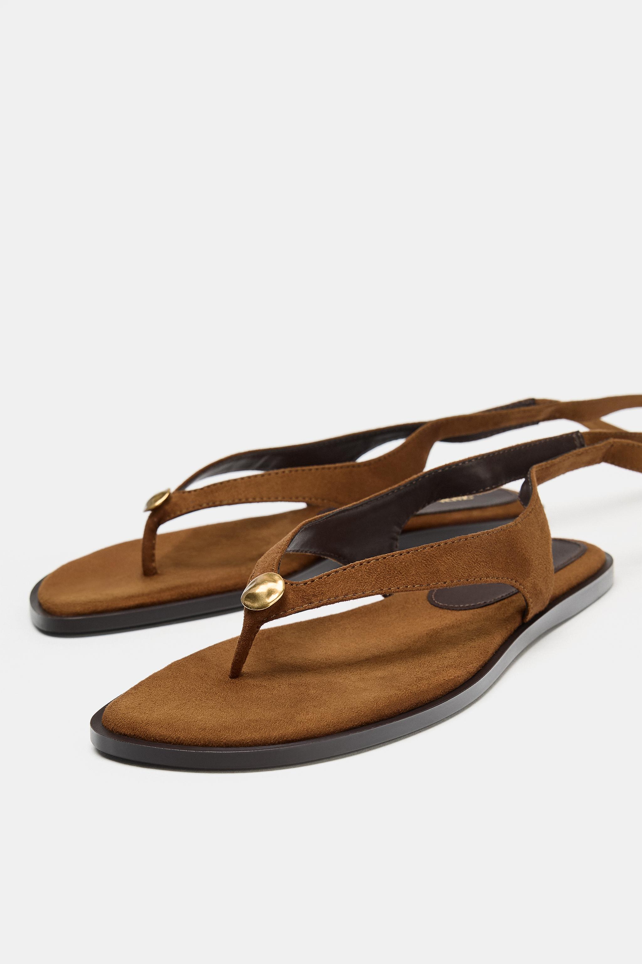 Lace-Up Flat Sandals