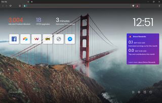Brave browser home page