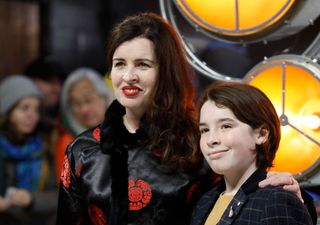 Susan Lynch and her son at the premiere of The Fabelmans.