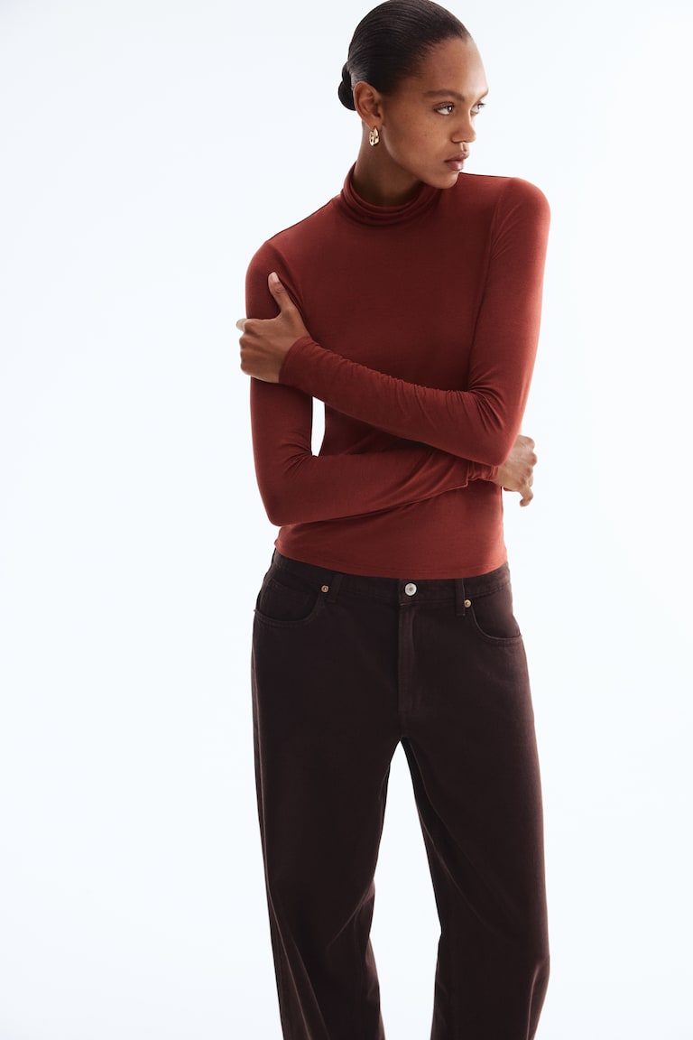 Viscose Polo-Neck Top