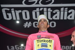 Alberto Contador (Tinkoff-Saxo) moves back into the overall lead at the Giro d'Italia after the stage 14 time trial