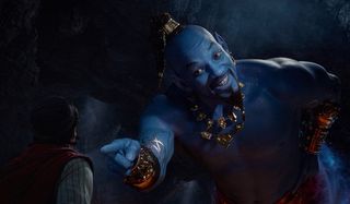 Will Smith as the big, blue Genie in Live Action Aladdin