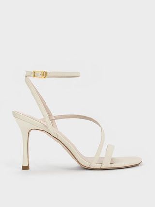 Asymmetric Strappy Heeled Sandals