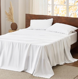 White brushed cotton bedding set.