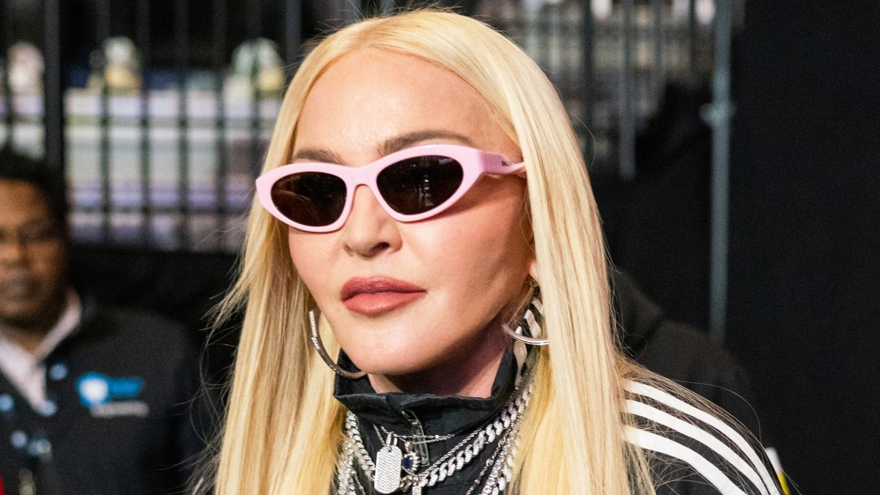 Madonna attends the WBA World Lightweight Championship title bout between Gervonta Davis and Rolando Romero at the Barclays Center in Brooklyn on May 28, 2022 in New York City. 