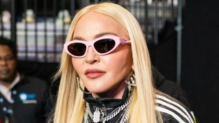 Madonna attends the WBA World Lightweight Championship title bout between Gervonta Davis and Rolando Romero at the Barclays Center in Brooklyn on May 28, 2022 in New York City.