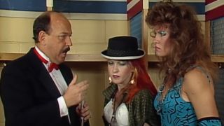 Gen Okerlund, Cyndi Lauper, and Wendi Richter at WrestleMania