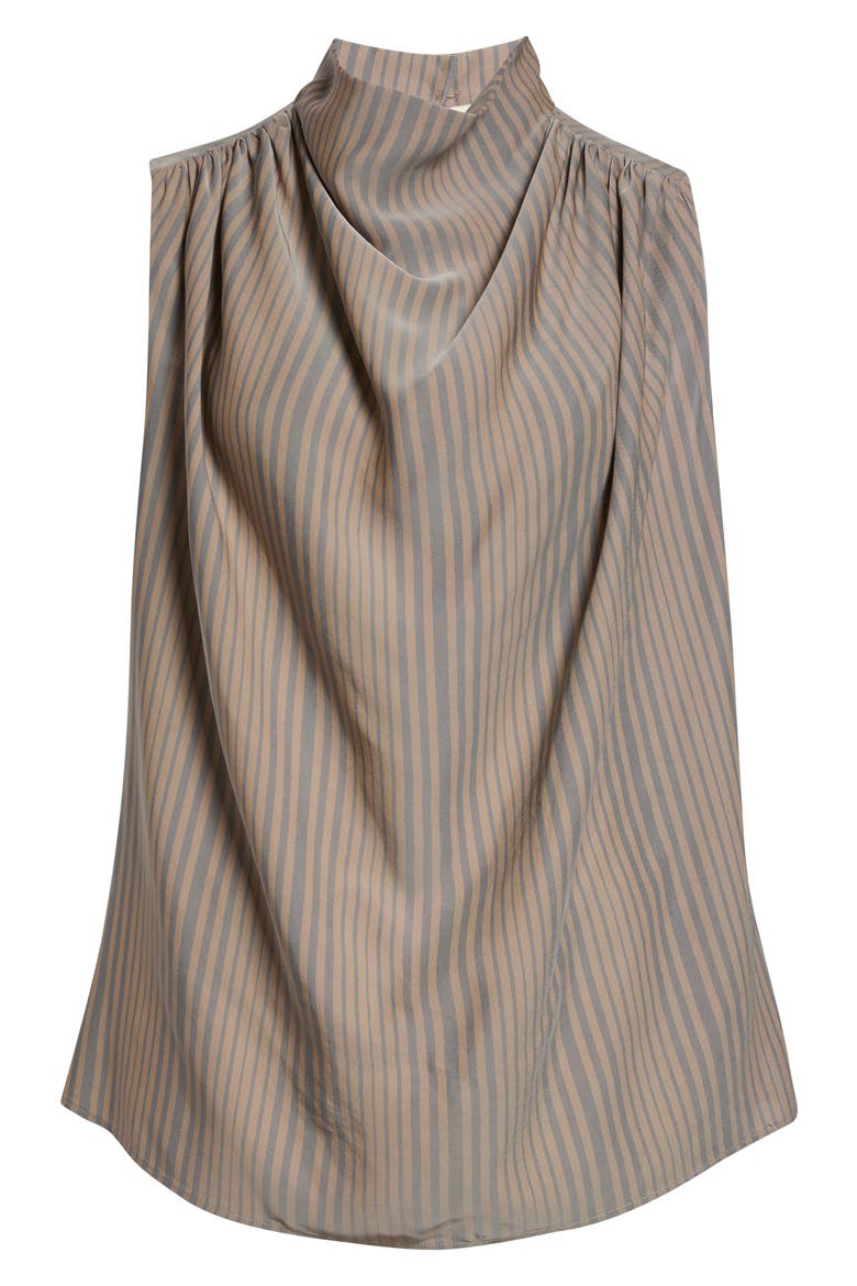 Penny Stripe Sleeveless Draped Top