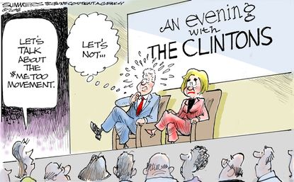 Political cartoon U.S. Bill Hillary Clinton talking tour #MeToo