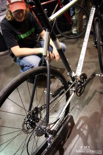 Wishbone seat stays on this True Fabrications all-road bike.