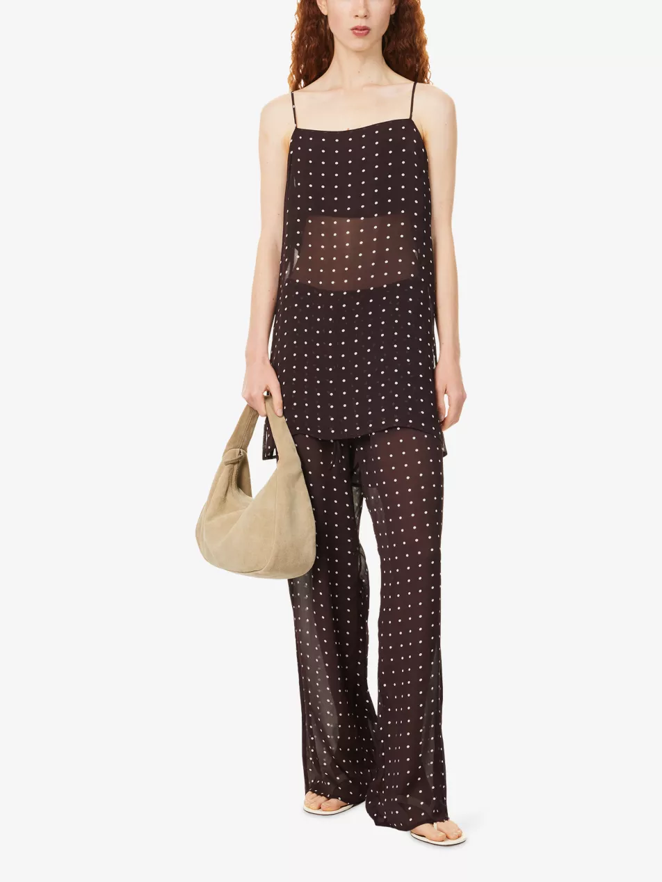 Vanessa Polka Dot Sheer Woven Trousers - 6