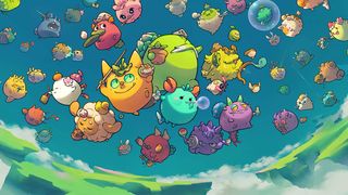 Best NFT games, represented by an illustration of Axie Infinity characters