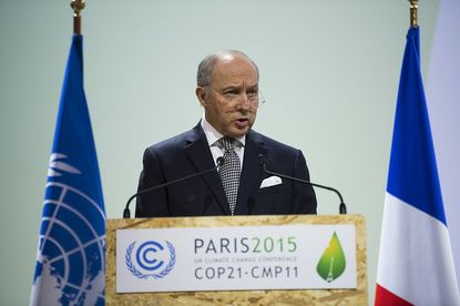 French Foreign Minister Laurent Fabius at COP21