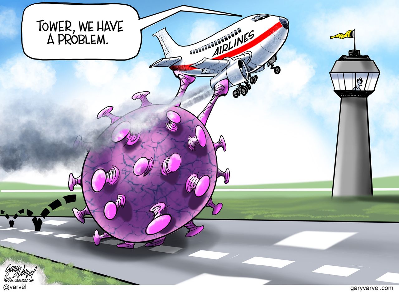 Editorial Cartoon U.S. airlines coronavirus