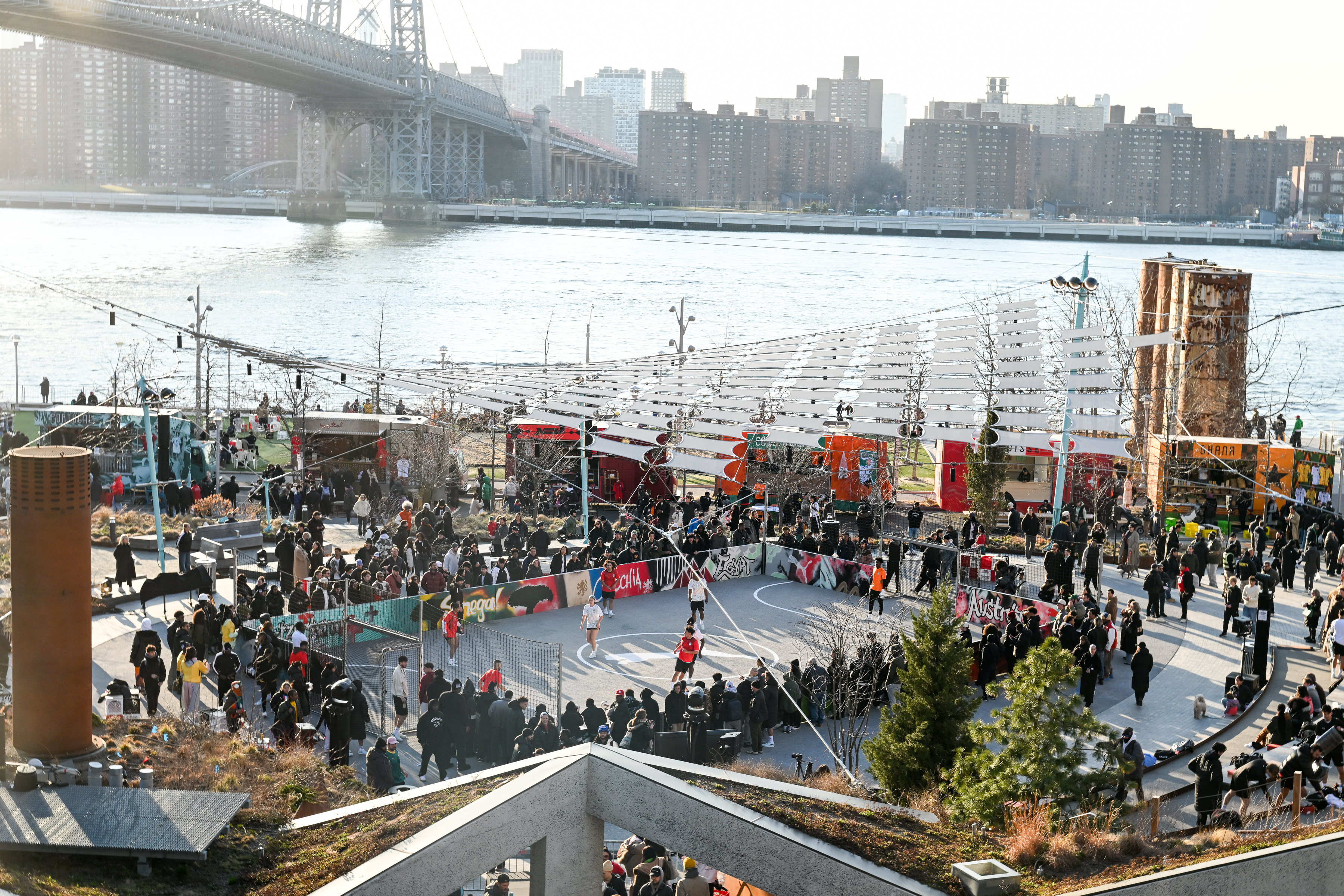 Images from the Puma rolling nations kit launch held in Brooklyn, New York in March 2026 ahead of the World Cup