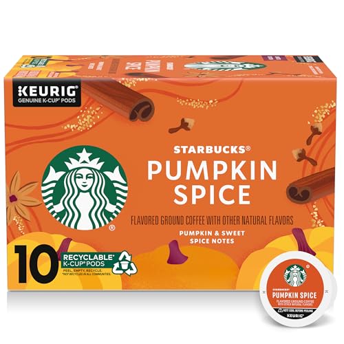Starbucks K-Cup Coffee Pods—pumpkin Spice Flavored Coffee—100% Arabica—naturally Flavored—1 Box (10 Pods)