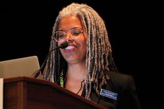 Leslie Gaston-Bird, AES vice president (Western Region), and chair of the AES Diversity and Inclusion Committee.