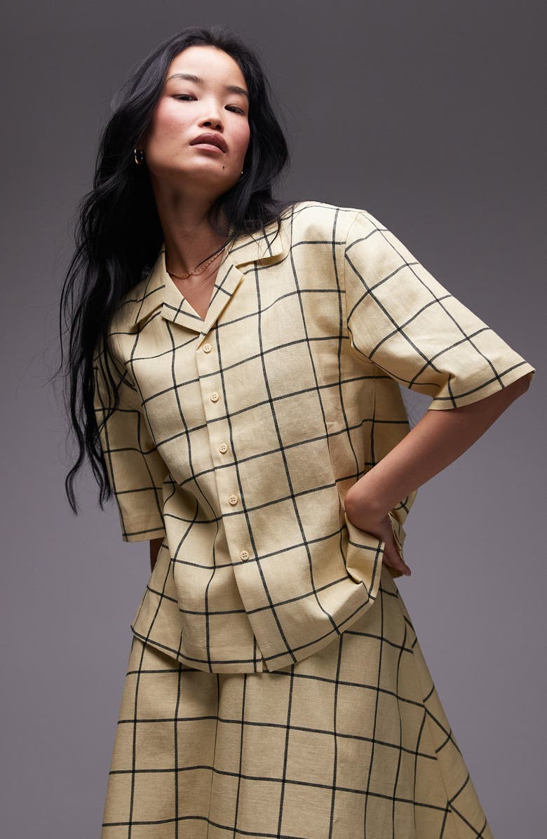 Window glass wool button resort shirt