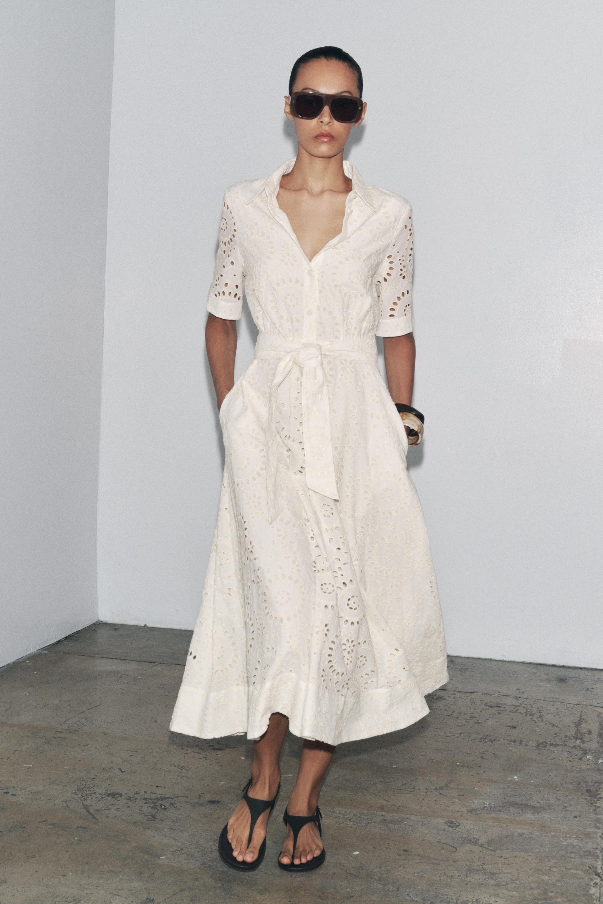 Zw Collection Embroidered Shirt Dress