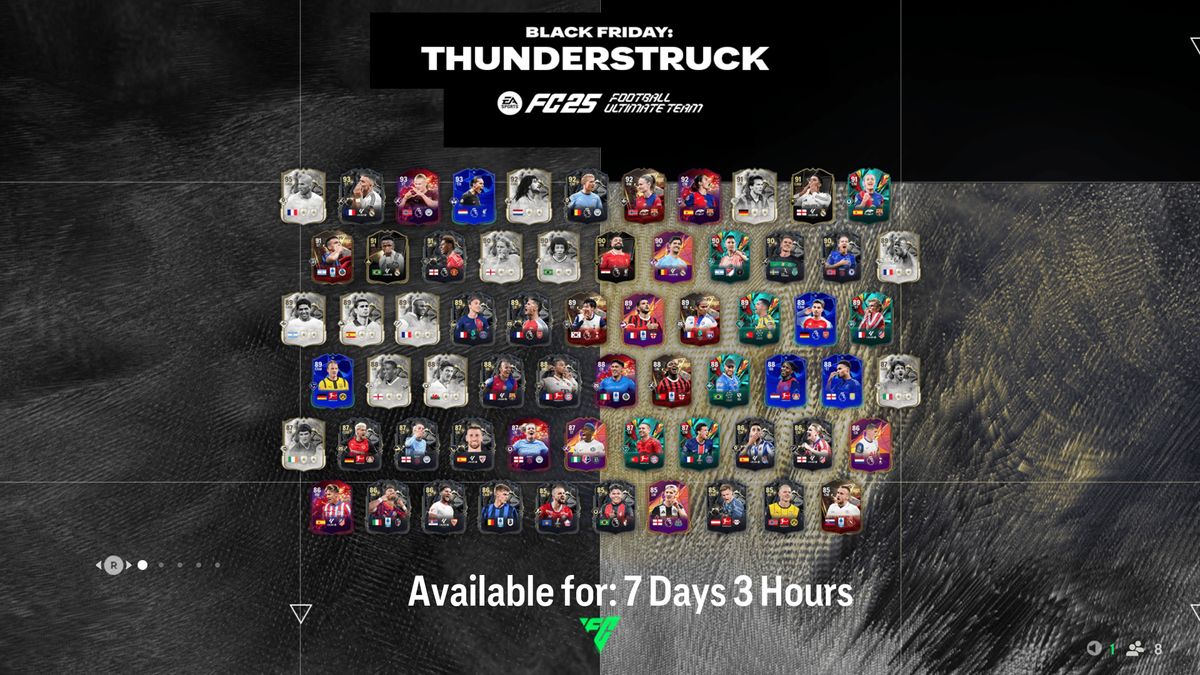 FC 25 Thunderstruck tracker with all the dynamic Black Friday cards