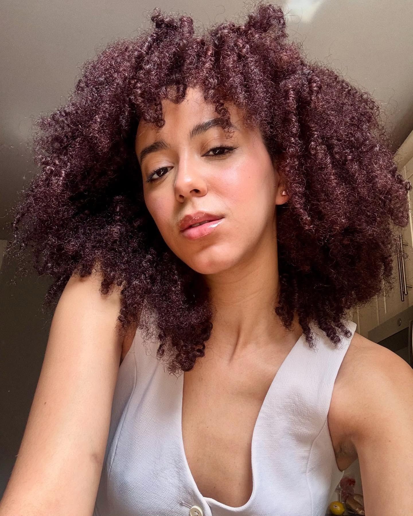 @ciaracherise with curly bangs.